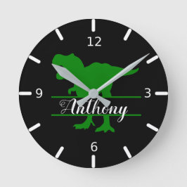 Personalized Dinosaur plein Wall Clock Ronde Klok