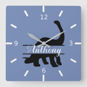Personalized Dinosaur plein Wall Clock Vierkante Klok