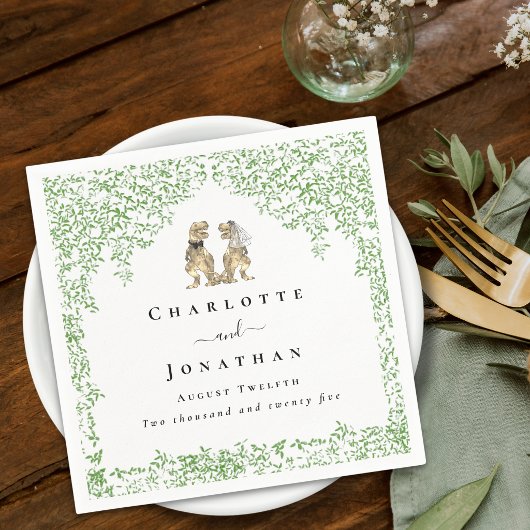 Personalized Dinosaur Wedding Servet
