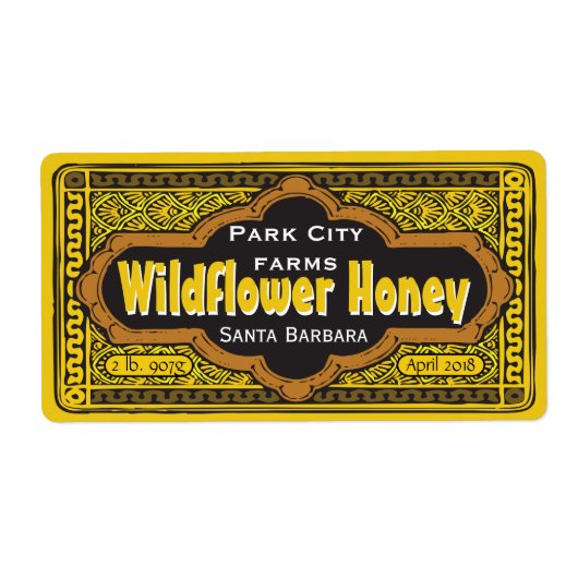 Personalized Dirigible Honey Jar Etiket (Voorkant)