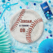 Personalized Dirty Baseball Looking Grunge Party Papieren Bordje (Feest)