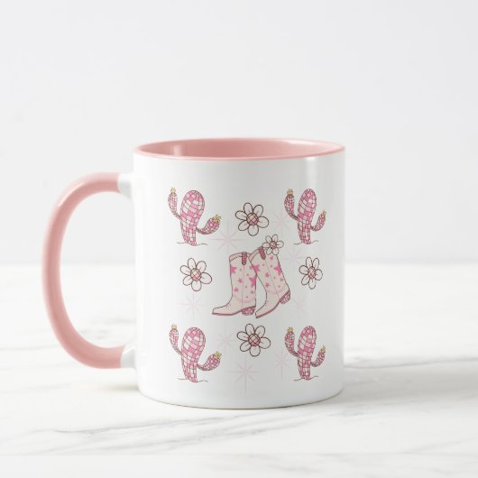 Personalized Disco Cowgirl Boot and Cactus Coffee Mok (Links)