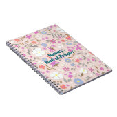 Personalized Ditsy Flowers Blush  Notitieboek (Rechterzijde)