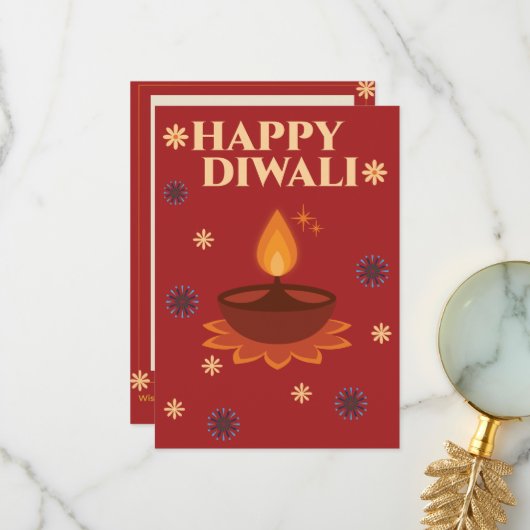 Personalized Diwali Card Bedankkaart (Voorkant / Achterkant in situ)