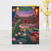 Personalized Diwali Festival Greeting Card Kaart (Gele Bloem)