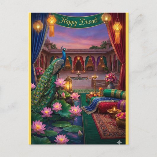 Personalized Diwali Festival Postcard Briefkaart (Voorkant)