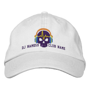 Personalized DJ Skull Jouw naam Club Embroidery Pet
