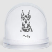 Personalized Doberman Dog Christmas Sneeuwbol (Voorkant)