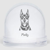 Personalized Doberman Dog Christmas Sneeuwbol (Achterkant)