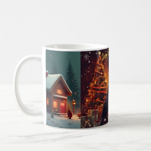 Personalized Doberman Pinscher Christmas Mug – Cus Koffiemok (Links)