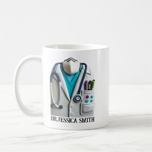 Personalized Doctor | Custom Name for Doctor Day Koffiemok (Links)