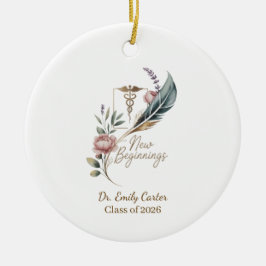 Personalized Doctor Graduation New Beginnings Keramisch Ornament