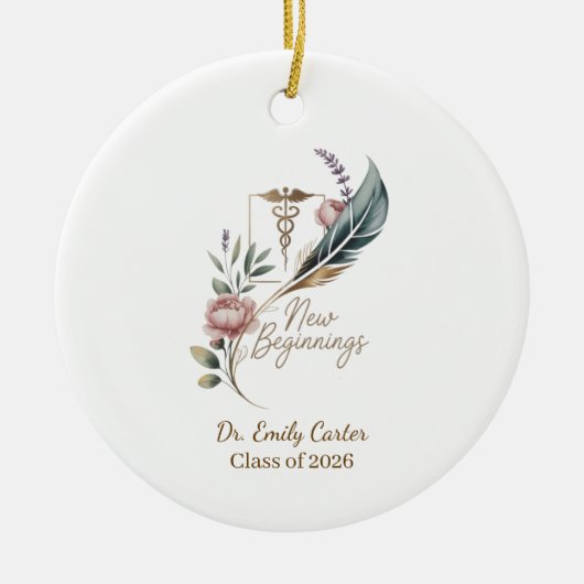 Personalized Doctor Graduation New Beginnings Keramisch Ornament (Voorkant)