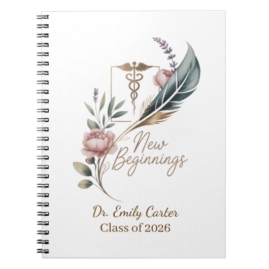 Personalized Doctor Graduation New Beginnings Notitieboek (Voorkant)