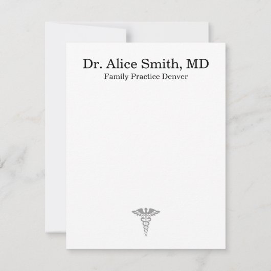 Personalized Doctor Note Cards Notitiekaartje (Achterkant)