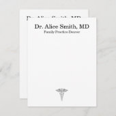 Personalized Doctor Note Cards Notitiekaartje (Voorkant / Achterkant)