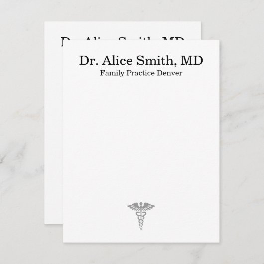 Personalized Doctor Note Cards Notitiekaartje (Voorkant / Achterkant)