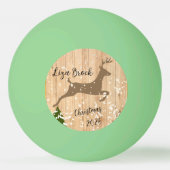 Personalized doe Christmas bauble wooden backgroun Pingpongbal (Voorkant)