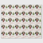 Personalized Dog and Family Photo Christmas Tree Cadeaupapier (Vlak)