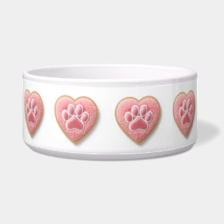 Personalized Dog Bowl | Pet Mom Chenille Paw Print Voerbakje