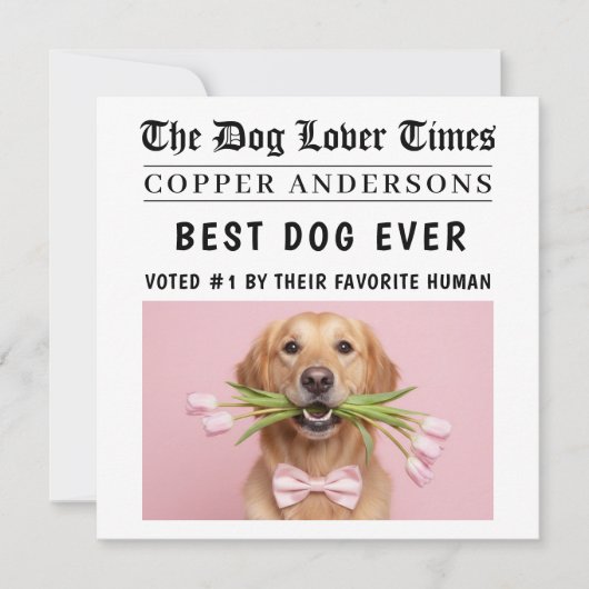 Personalized Dog Card | Best Dog Ever Newspaper (Voorkant)
