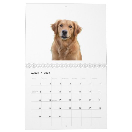Personalized Dog & Cat 2026 Pet Calendar Kalender (Mar 2026)