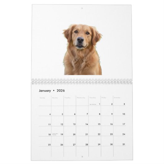 Personalized Dog & Cat 2026 Pet Calendar Kalender (Jan 2026)
