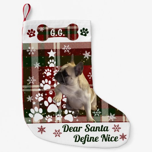 Personalized Dog, Cat, Animal Christmas Stocking Kleine Kerstsok (Voorkant)