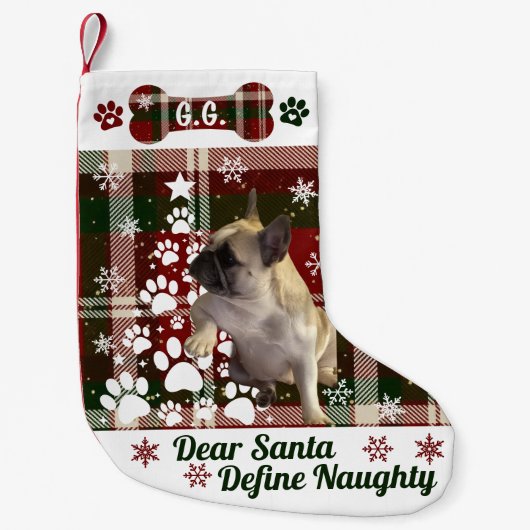 Personalized Dog, Cat, Animal Christmas Stocking Kleine Kerstsok (Voorkant)