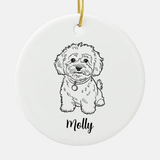Personalized Dog Christmas Keramisch Ornament (Voorkant)