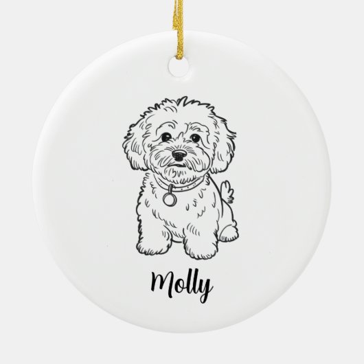 Personalized Dog Christmas Keramisch Ornament (Achterkant)