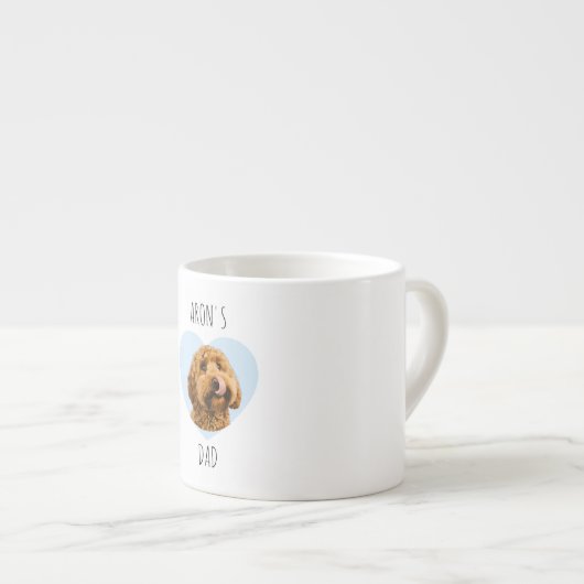 Personalized Dog Dad | Custom Pet Photo Heart  Espresso Kop (Voorkant rechts)