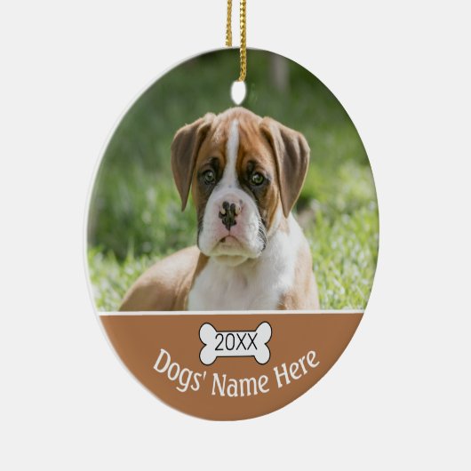 Personalized dog Dog Ornaments Keramisch Ornament (Rechts)