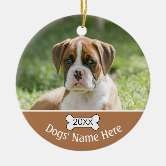 Personalized dog Dog Ornaments Keramisch Ornament (Voorkant)