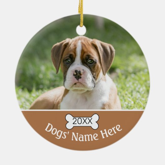 Personalized dog Dog Ornaments Keramisch Ornament (Achterkant)