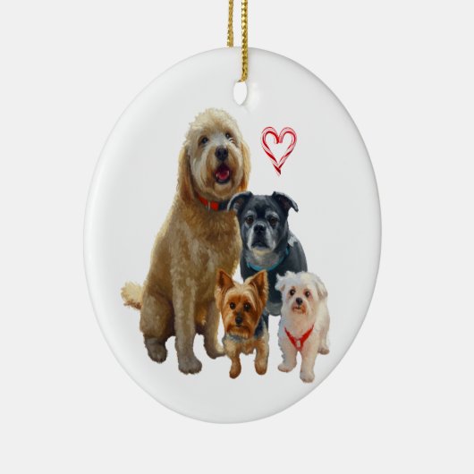 Personalized Dog Drawing Keramisch Ornament (Rechts)