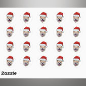 Personalized Dog Face Photo Santa Hat Christmas Ronde Sticker