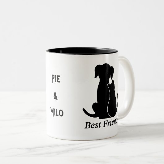 Personalized dog lover cat lover mug tweekleurige koffiemok (Voorkant rechts)