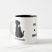 Personalized dog lover cat lover mug tweekleurige koffiemok (Voorkant links)