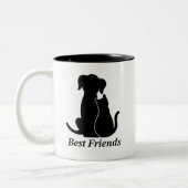 Personalized dog lover cat lover mug tweekleurige koffiemok (Links)