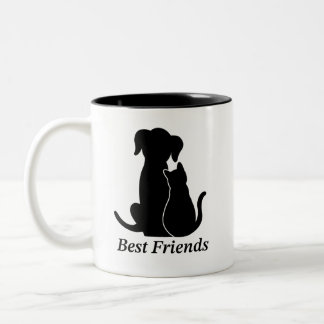 Personalized dog lover cat lover mug tweekleurige koffiemok