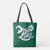 Personalized Dog Lover Hand-Lettered Green Tote Bag (Achterkant)