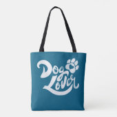 Personalized Dog Lover Hand-Lettered Ocean Blue Tote Bag (Achterkant)