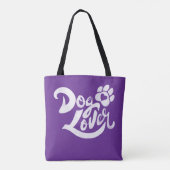 Personalized Dog Lover Hand-Lettered Purple Tote Bag (Achterkant)