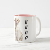 Personalized Dog Lover Mug – Custom Pet Name Tweekleurige Koffiemok (Voorkant rechts)