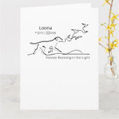 Personalized Dog Memorial Sympathy Line Art Kaart (Gele Bloem)
