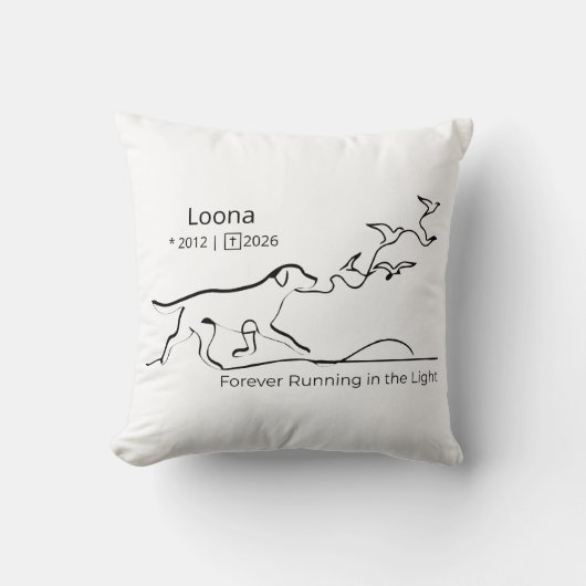 Personalized Dog Memorial Sympathy Line Art Kussen (Voorkant)