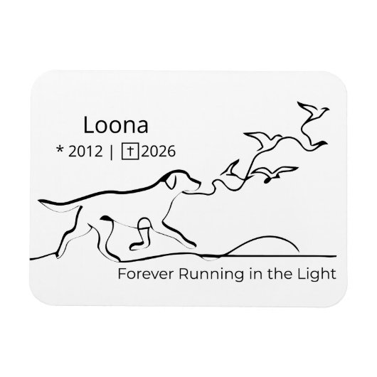 Personalized Dog Memorial Sympathy Line Art Magneet (Horizontaal)