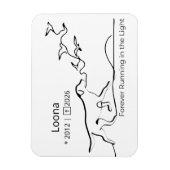 Personalized Dog Memorial Sympathy Line Art Magneet (Verticaal)
