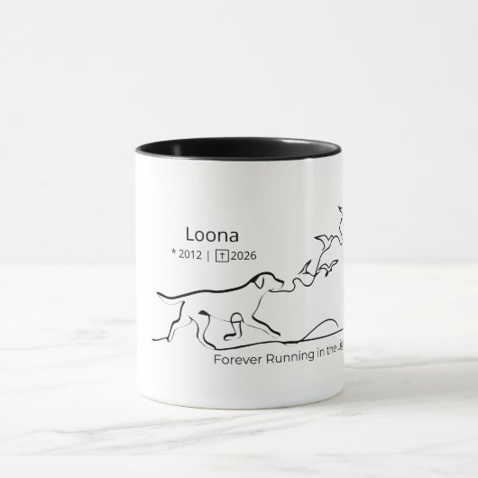 Personalized Dog Memorial Sympathy Line Art Mok (Midden)